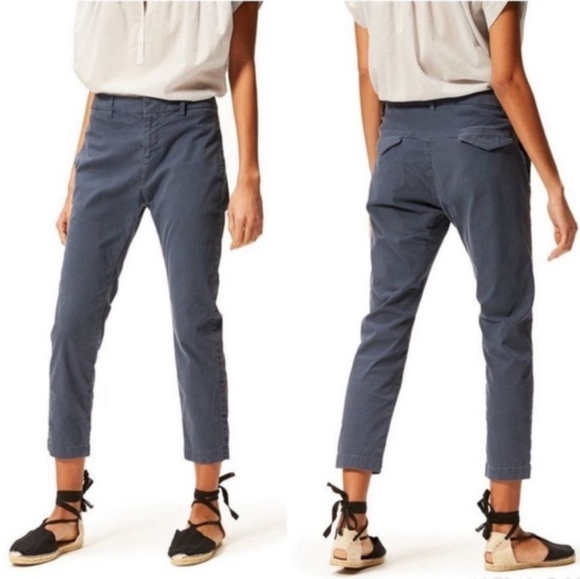 Nili Lotan Tel‎ Aviv Chino Pant Navy Blue Cotton Blend trousers Size 2